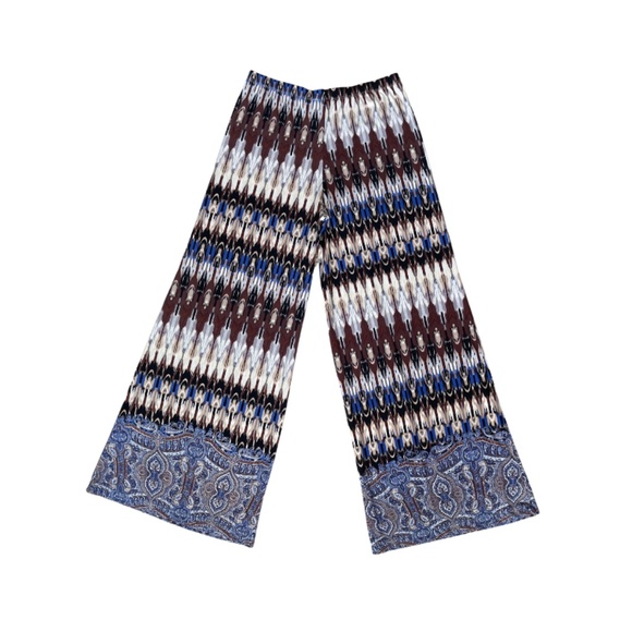 ONE WORLD Pants - One World-Live and Let Live-Boho Palazzo Pants-Size Medium
